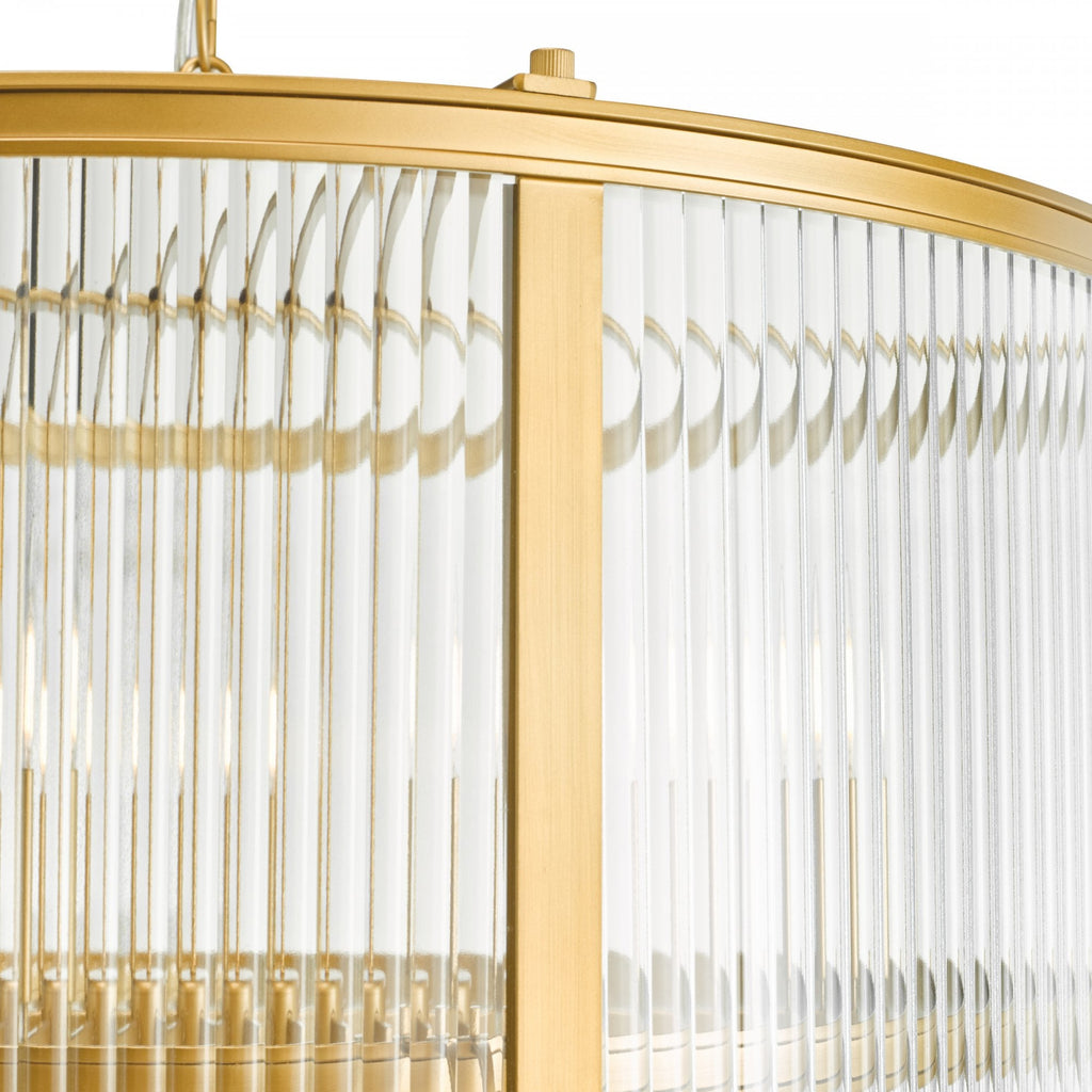 Bianka 6 Light Ceiling Pendant Light In Bronze Finish With Ribbed Glass Panels BIA0663