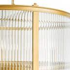 Bianka 6 Light Ceiling Pendant Light In Bronze Finish With Ribbed Glass Panels BIA0663