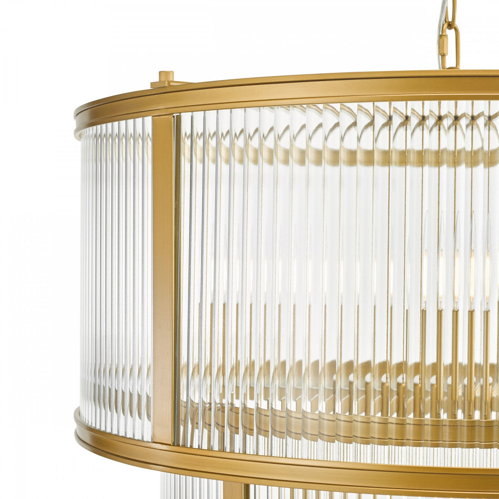 Bianka 6 Light Ceiling Pendant Light In Bronze Finish With Ribbed Glass Panels BIA0663