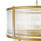 Bianka 6 Light Ceiling Pendant Light In Bronze Finish With Ribbed Glass Panels BIA0663