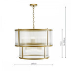 Bianka 6 Light Ceiling Pendant Light In Bronze Finish With Ribbed Glass Panels BIA0663