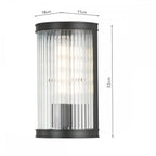 Bianka Wall Light in Matt Black Finish With Ribbed Glass Panel BIA0722