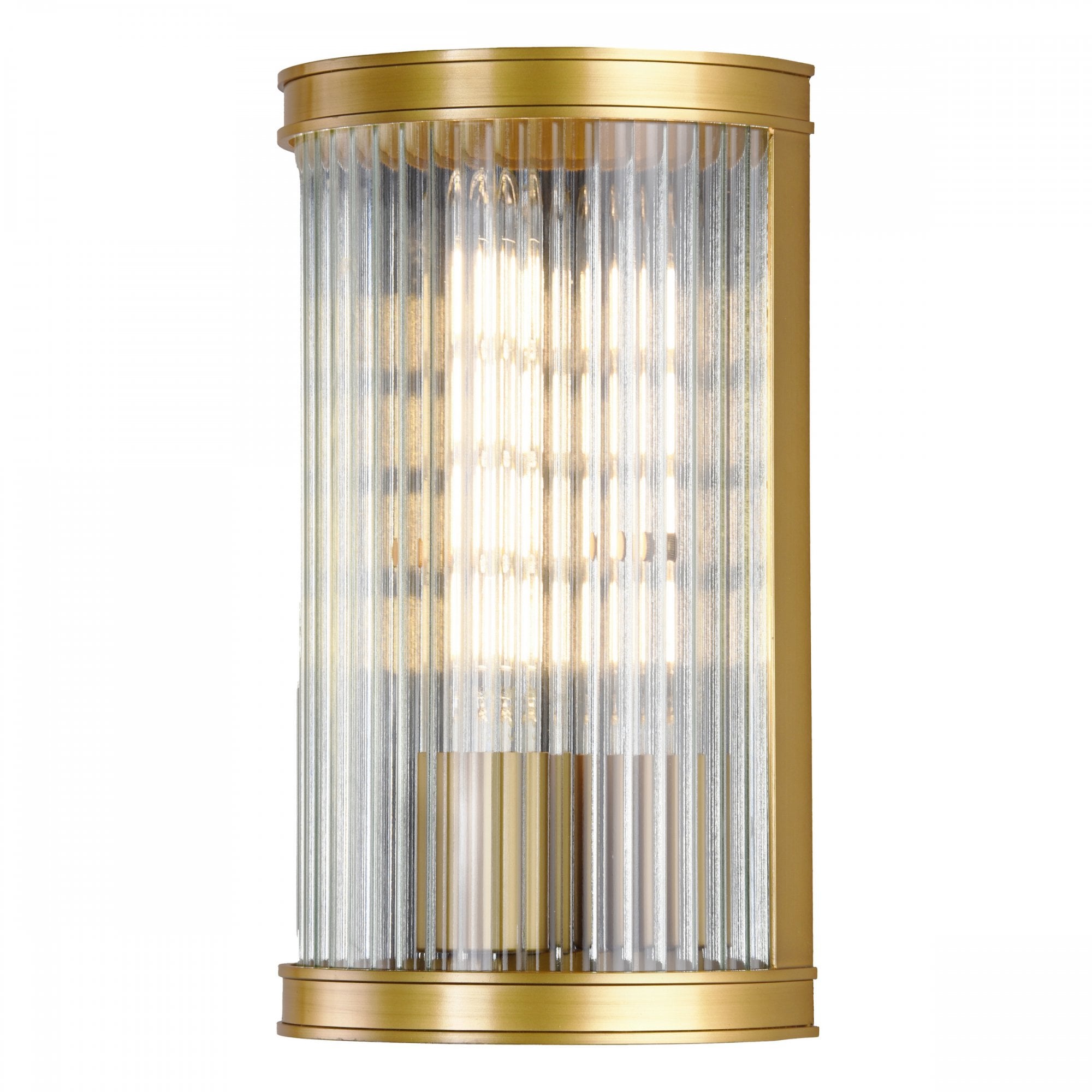 Bianka Wall Light In Bronze Finish With Ribbed Glass Panel BIA0763