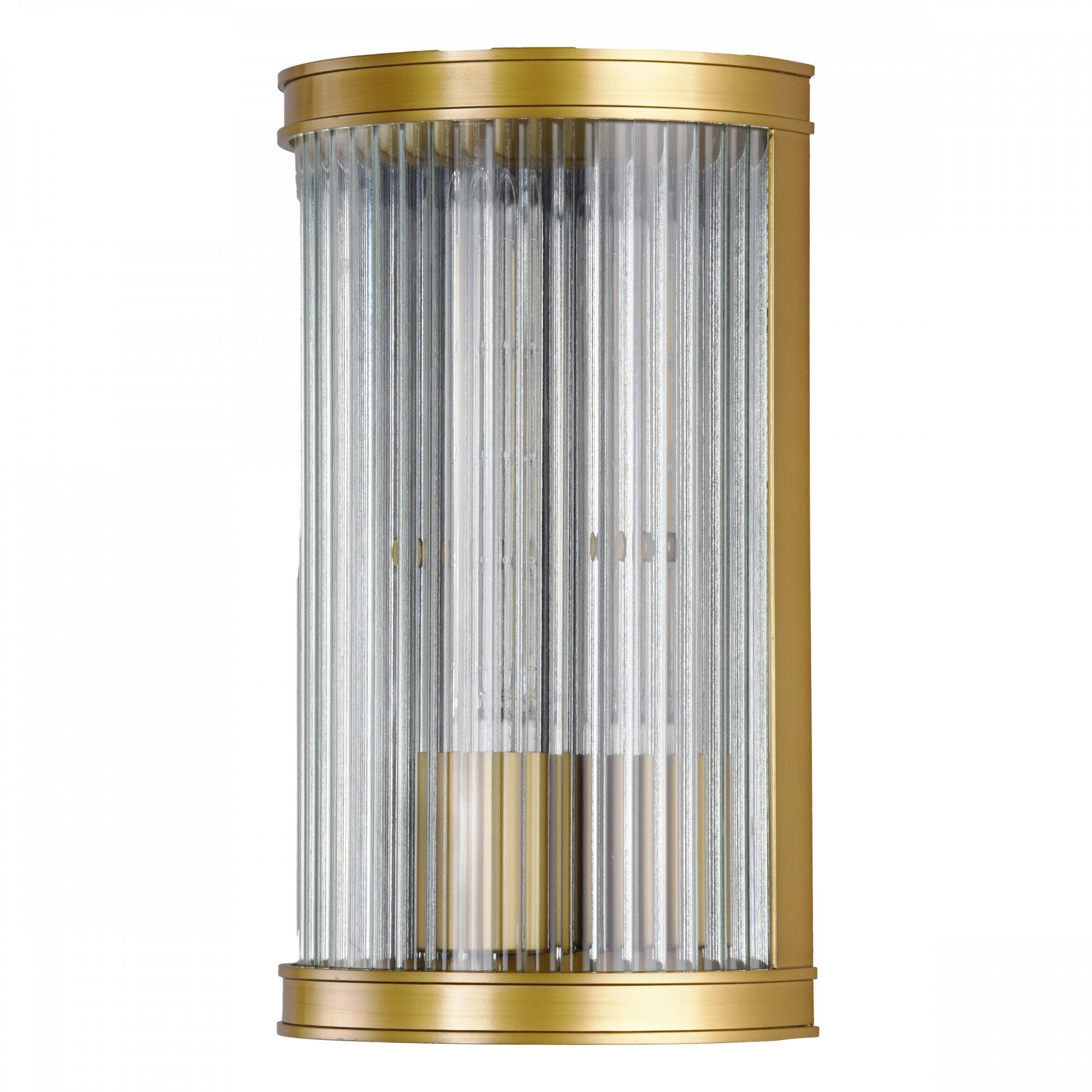 Bianka Wall Light In Bronze Finish With Ribbed Glass Panel BIA0763