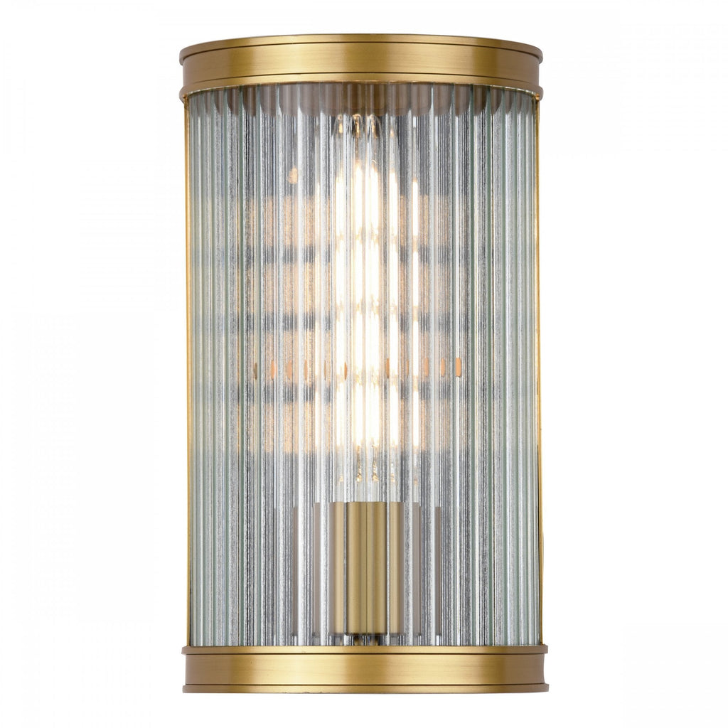 Bianka Wall Light In Bronze Finish With Ribbed Glass Panel BIA0763