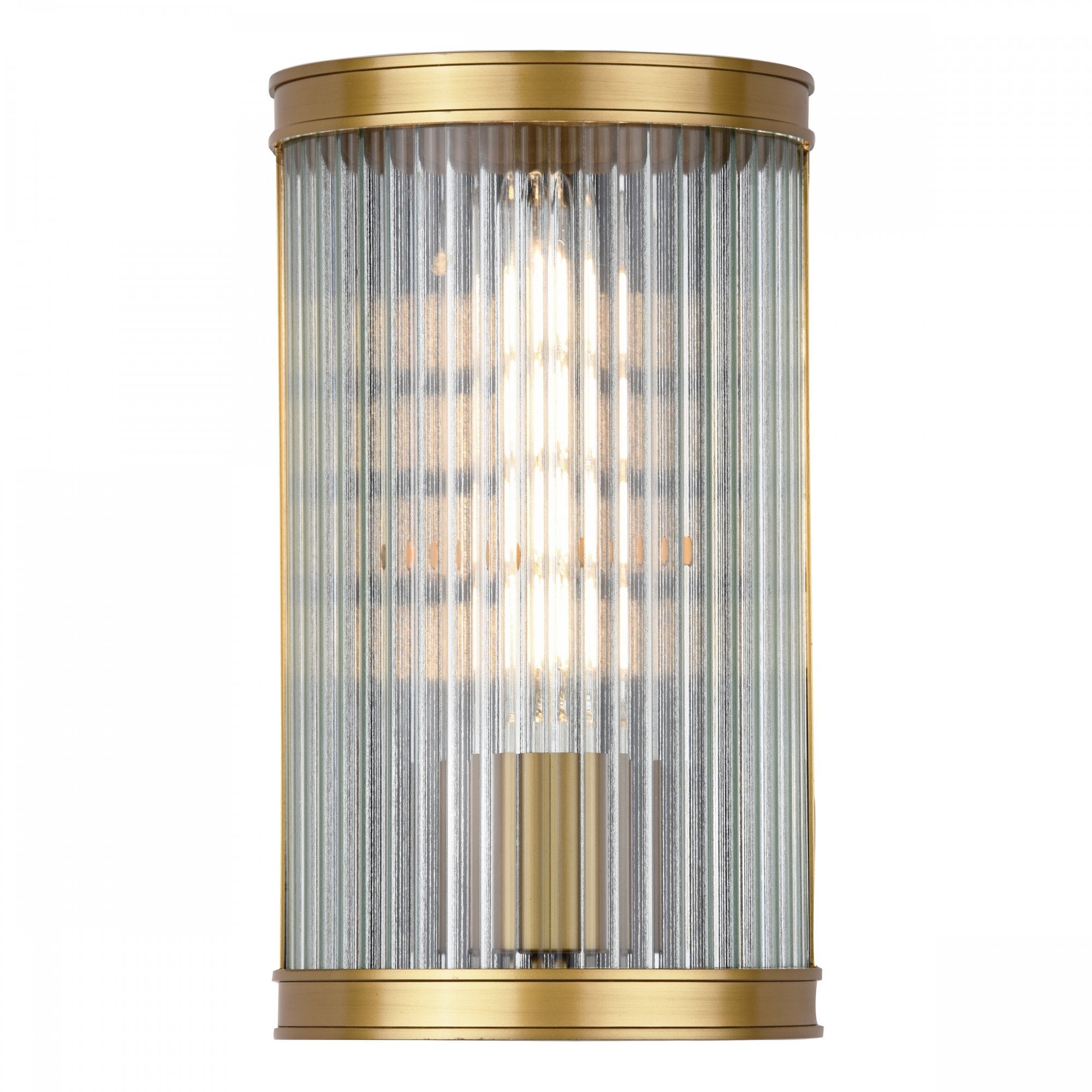Bianka Wall Light In Bronze Finish With Ribbed Glass Panel BIA0763
