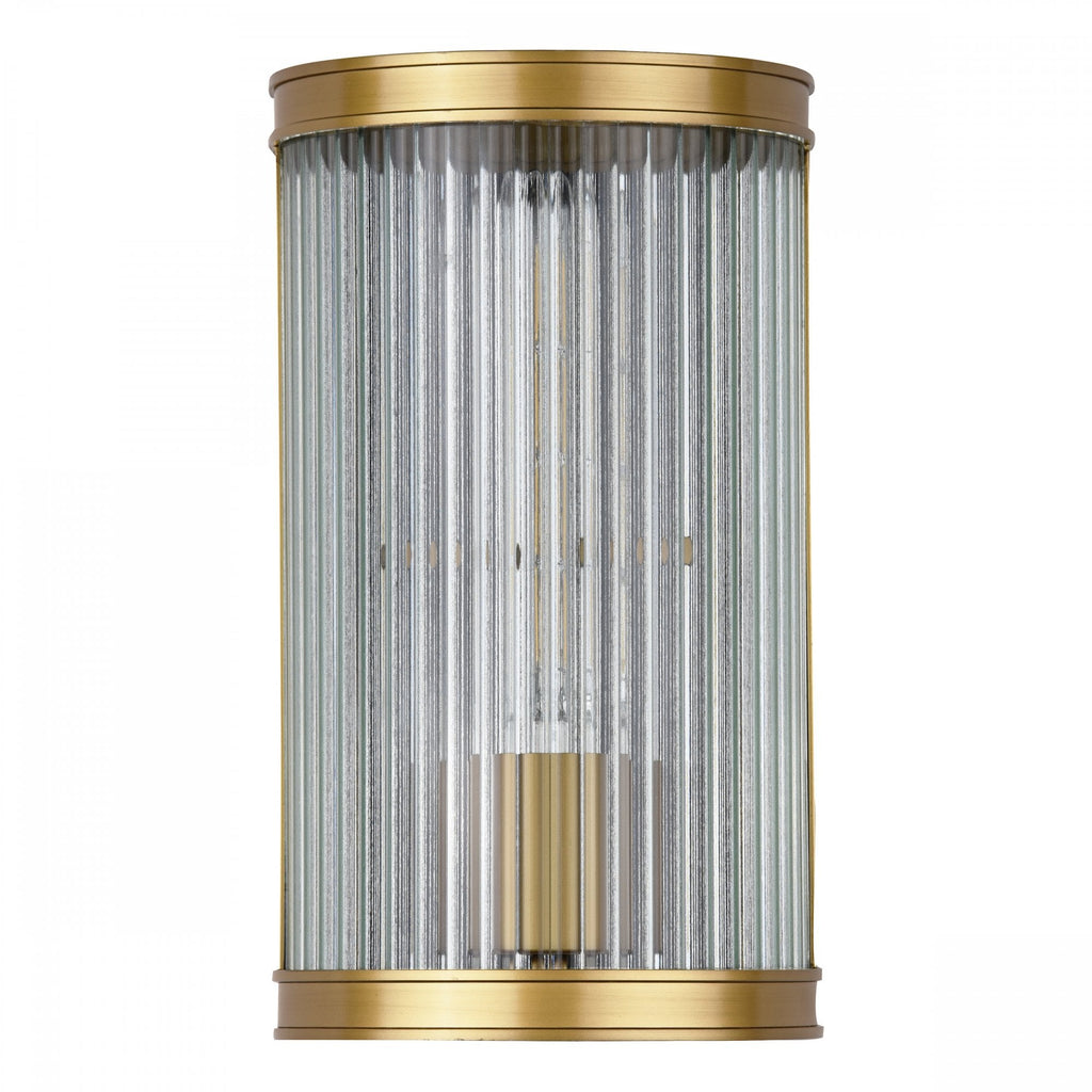 Bianka Wall Light In Bronze Finish With Ribbed Glass Panel BIA0763