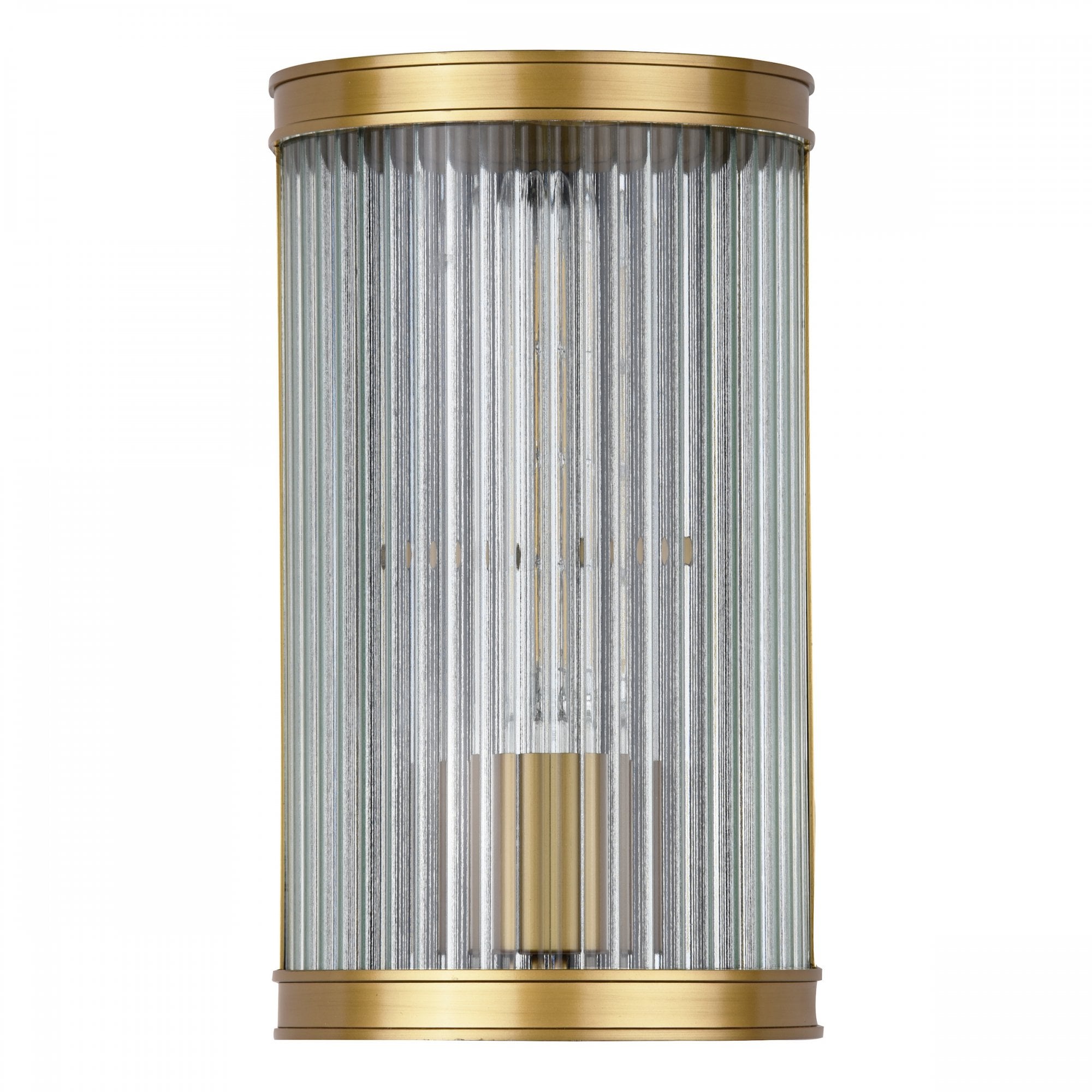 Bianka Wall Light In Bronze Finish With Ribbed Glass Panel BIA0763