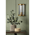 Bianka Wall Light In Bronze Finish With Ribbed Glass Panel BIA0763