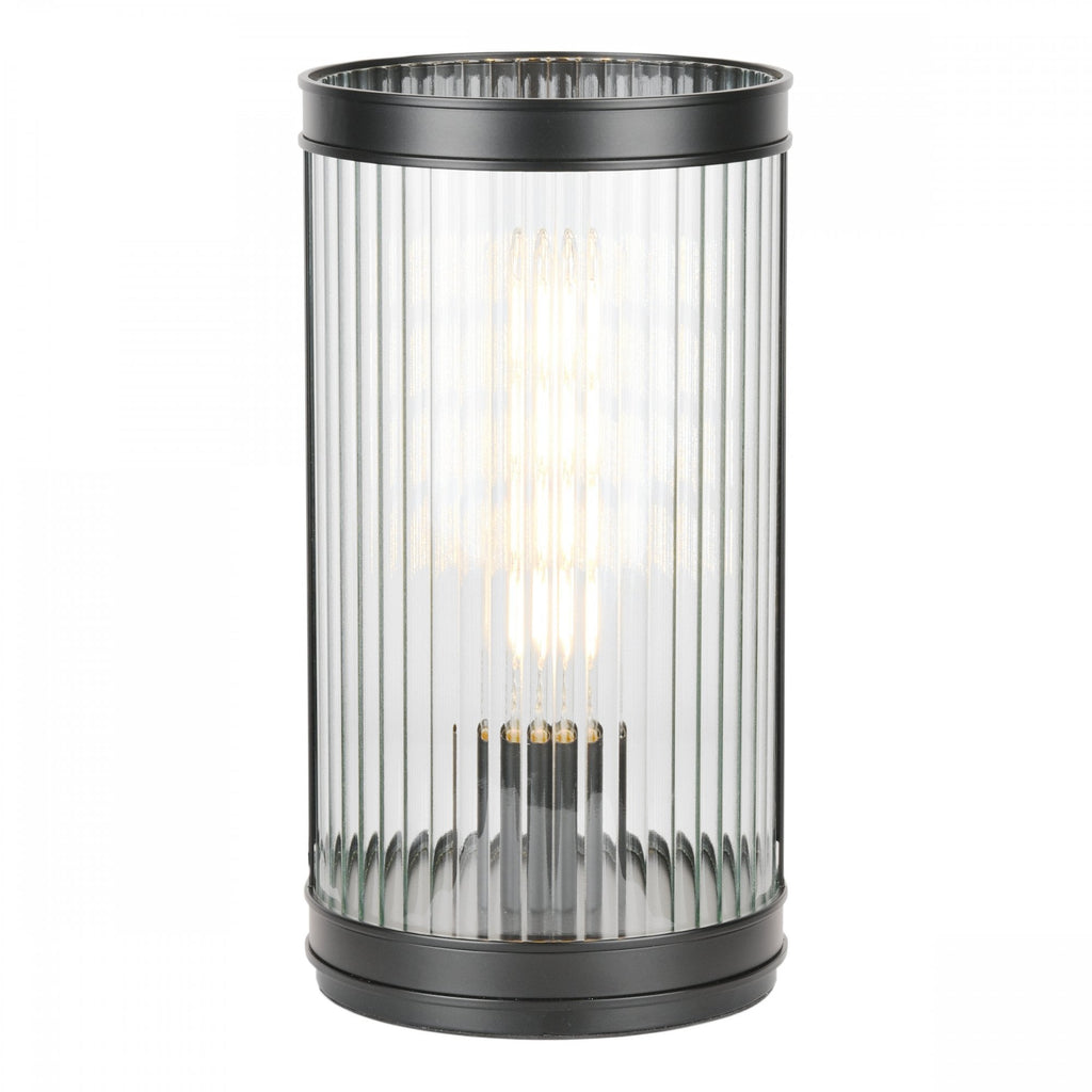 Bianka Table Lamp In Matt Black Finish With Ribbed Glass Shade BIA4222