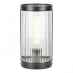Bianka Table Lamp In Matt Black Finish With Ribbed Glass Shade BIA4222