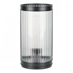 Bianka Table Lamp In Matt Black Finish With Ribbed Glass Shade BIA4222