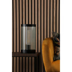 Bianka Table Lamp In Matt Black Finish With Ribbed Glass Shade BIA4222