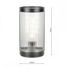 Bianka Table Lamp In Matt Black Finish With Ribbed Glass Shade BIA4222
