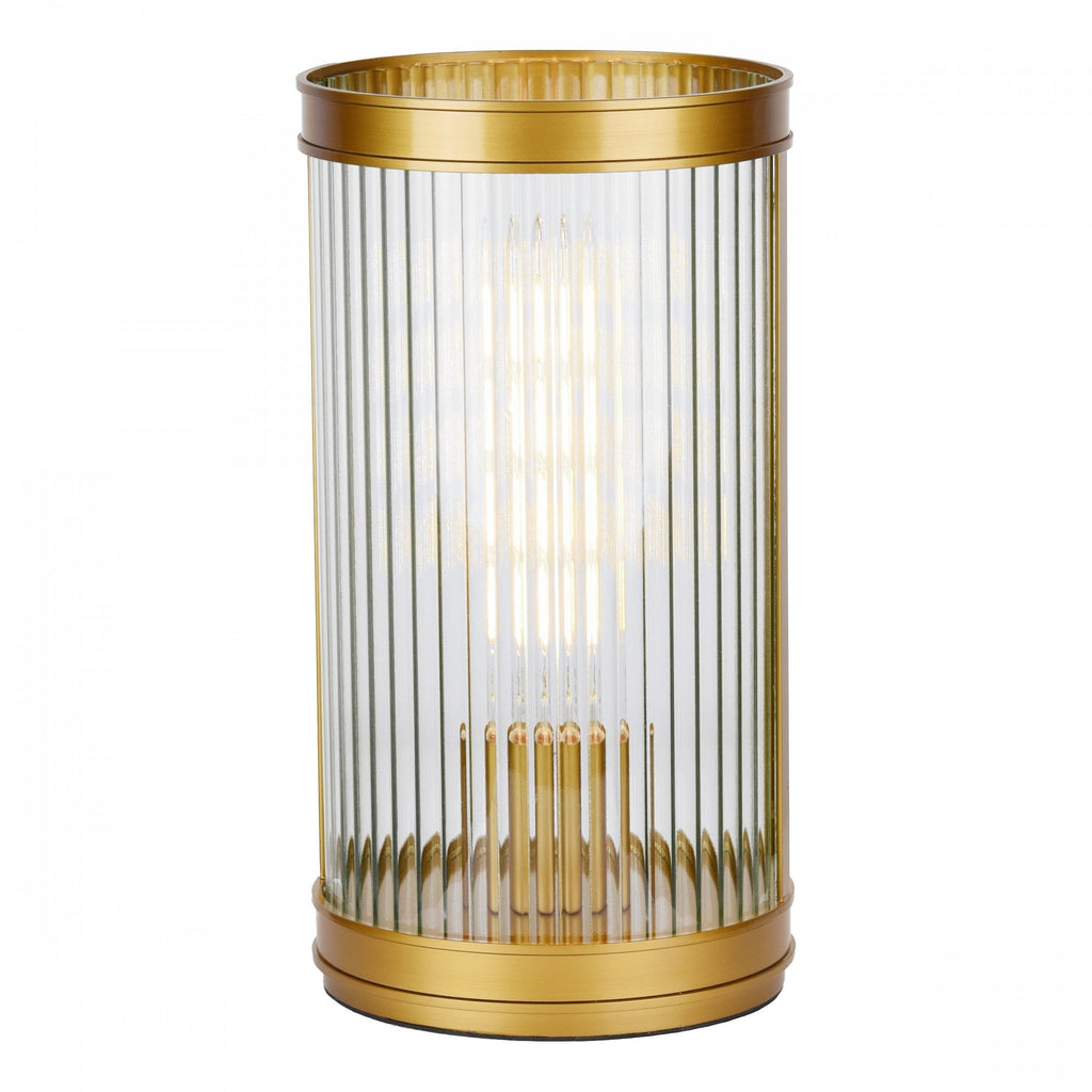 Bianka Table Lamp In Bronze Finish With Ribbed Glass Shade BIA4263