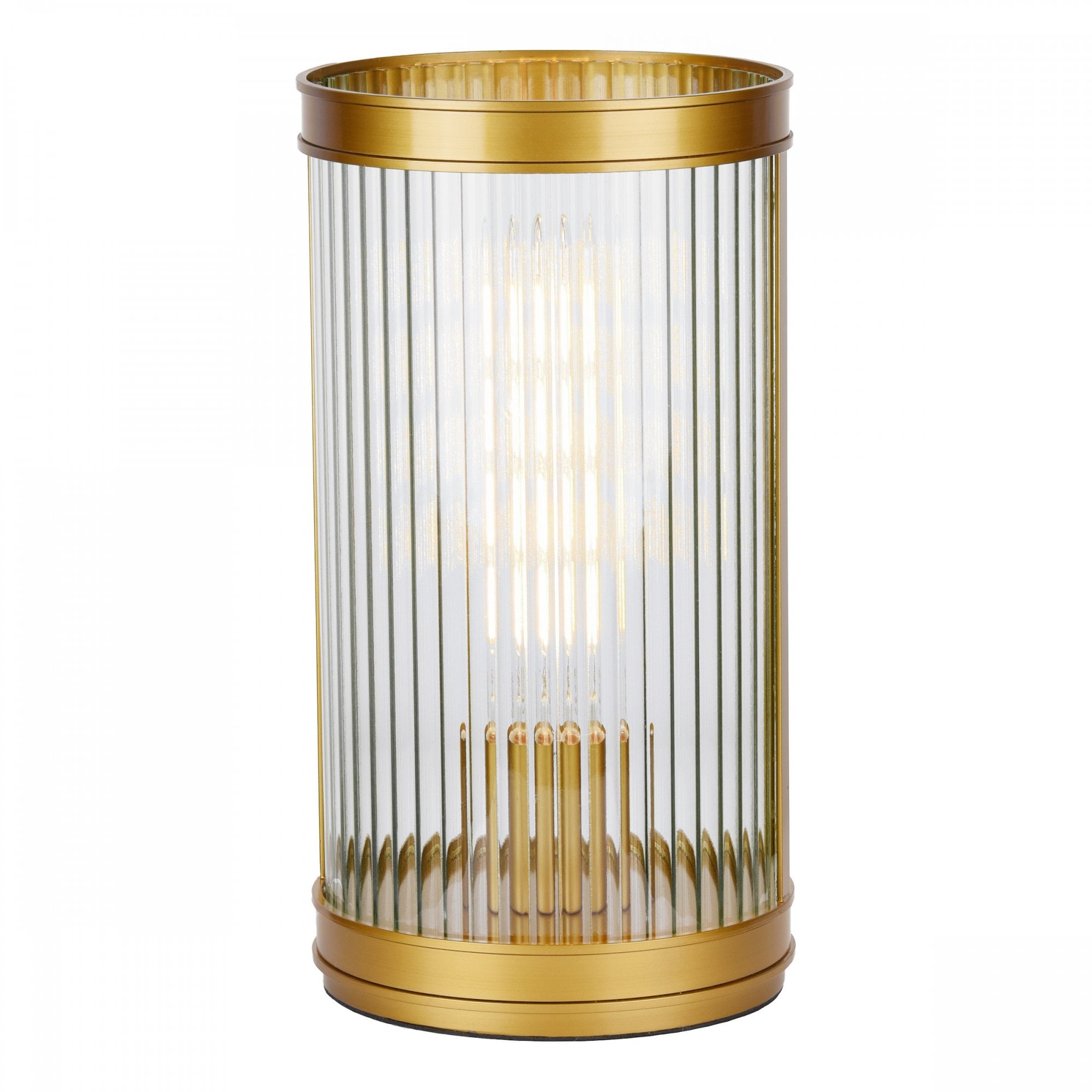 Bianka Table Lamp In Bronze Finish With Ribbed Glass Shade BIA4263