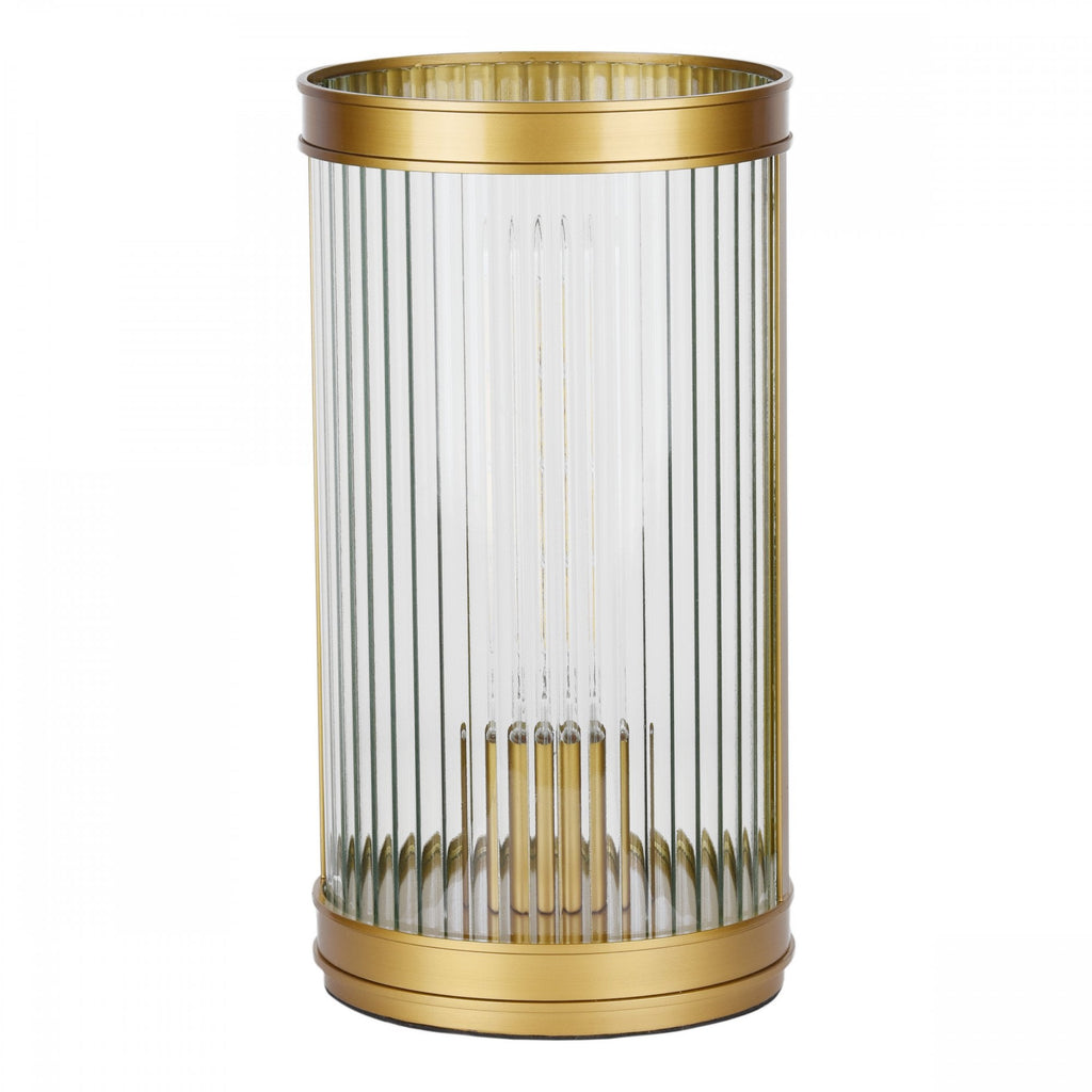 Bianka Table Lamp In Bronze Finish With Ribbed Glass Shade BIA4263