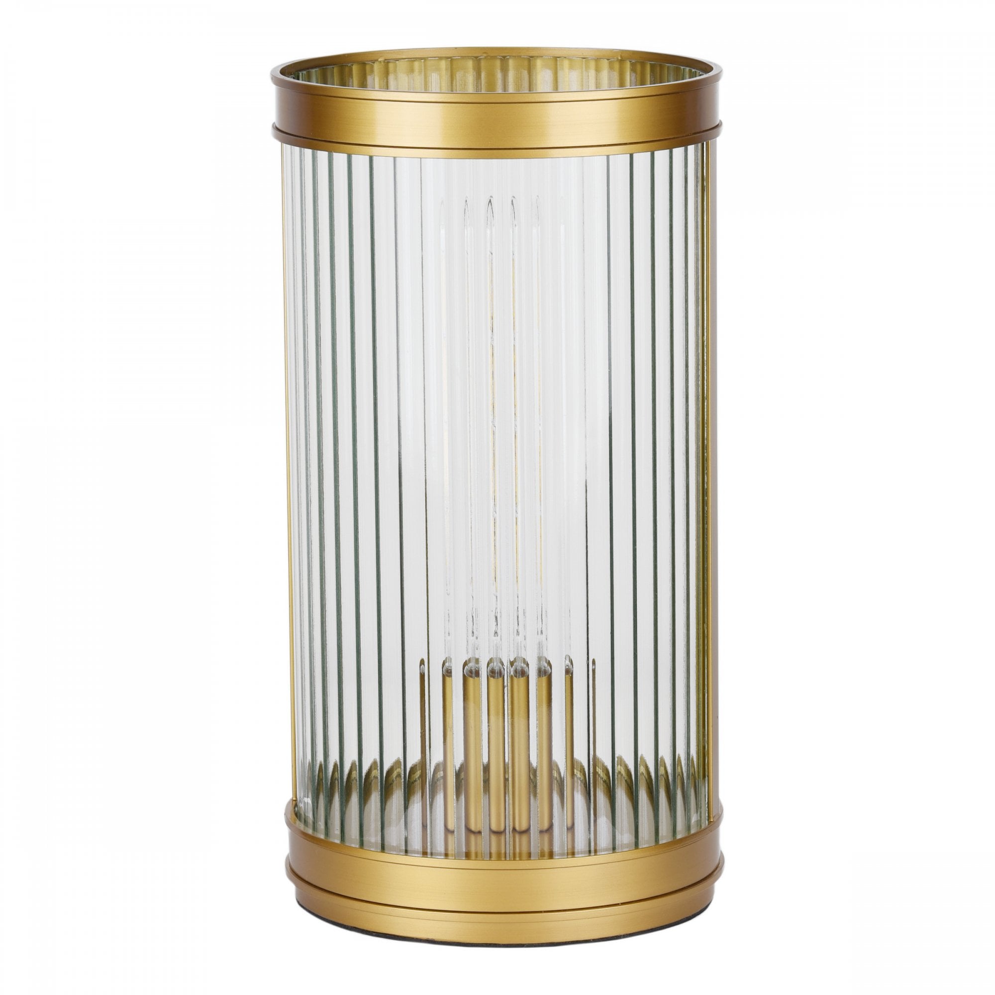 Bianka Table Lamp In Bronze Finish With Ribbed Glass Shade BIA4263