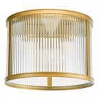Bianka 3 Light Flush Ceiling Light In Bronze Finish With Ribbed Glass Panels BIA5363