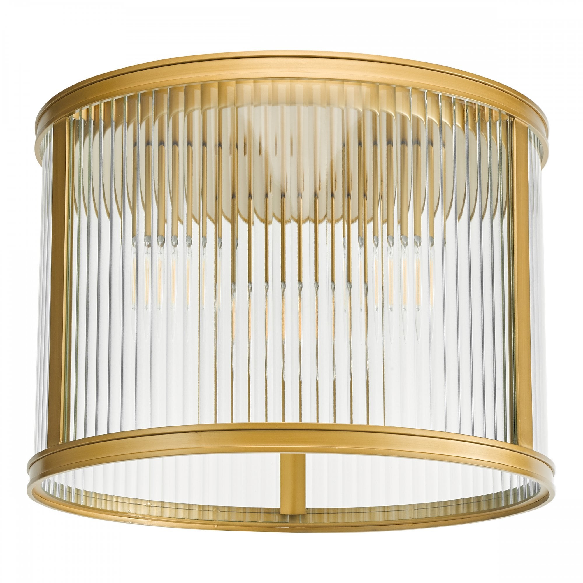 Bianka 3 Light Flush Ceiling Light In Bronze Finish With Ribbed Glass Panels BIA5363
