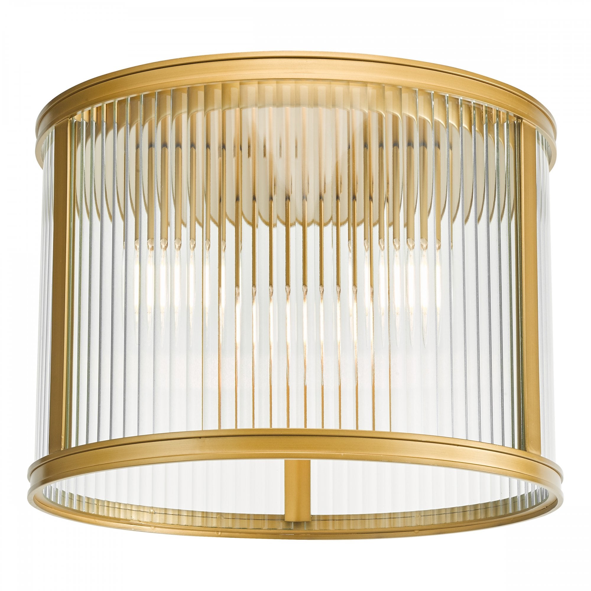 Bianka 3 Light Flush Ceiling Light In Bronze Finish With Ribbed Glass Panels BIA5363