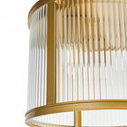 Bianka 3 Light Flush Ceiling Light In Bronze Finish With Ribbed Glass Panels BIA5363
