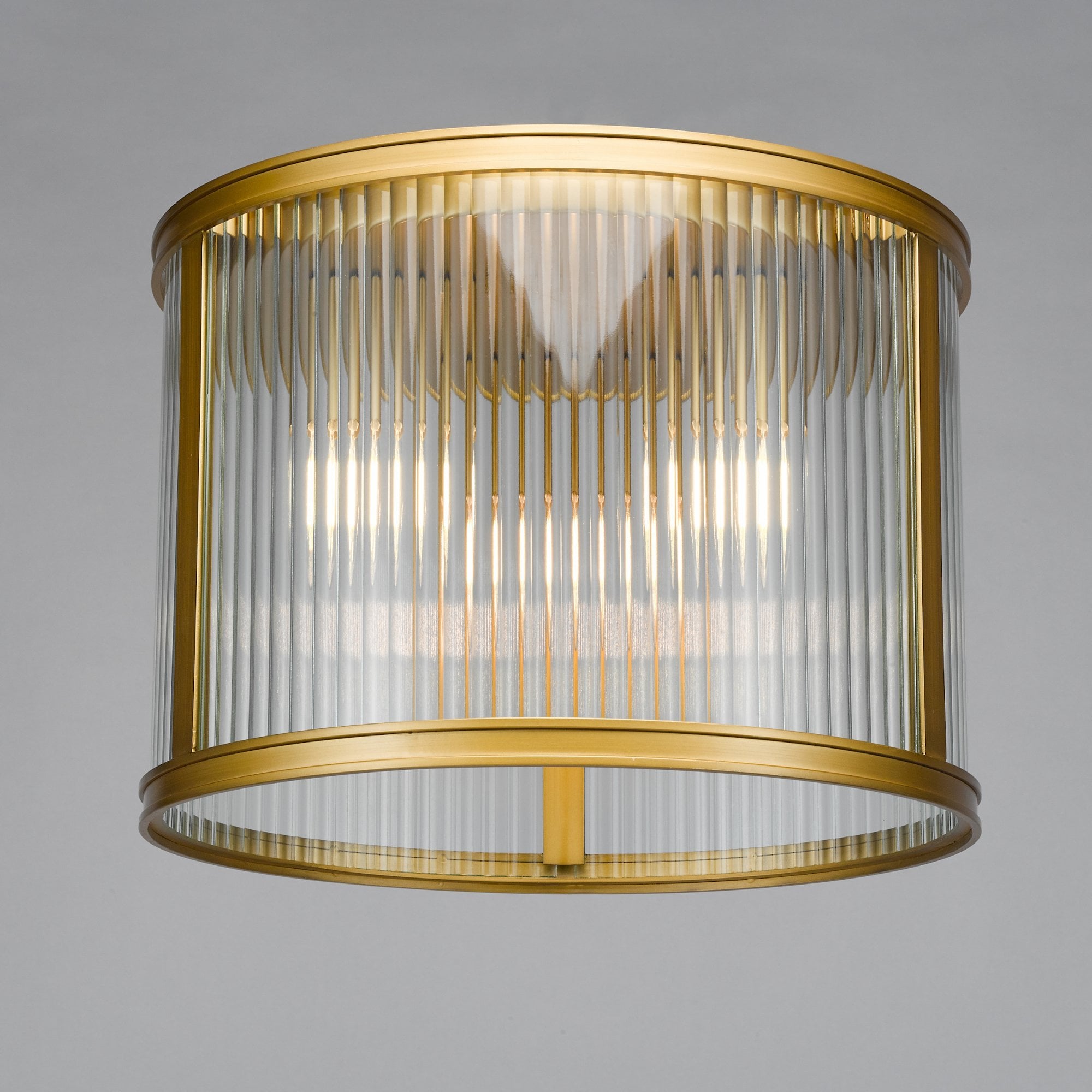 Bianka 3 Light Flush Ceiling Light In Bronze Finish With Ribbed Glass Panels BIA5363