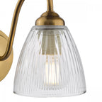 Glynis Wall Light In Antique Bronze Finish With Ribbed Glass Shade GLY0763
