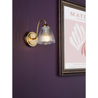 Glynis Wall Light In Antique Bronze Finish With Ribbed Glass Shade GLY0763