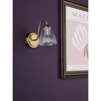 Glynis Wall Light In Antique Bronze Finish With Ribbed Glass Shade GLY0763