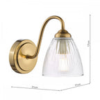Glynis Wall Light In Antique Bronze Finish With Ribbed Glass Shade GLY0763