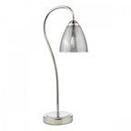 Glynis Table Lamp In Polished Nickel With Smoked Ribbed Glass Shade GLY4238