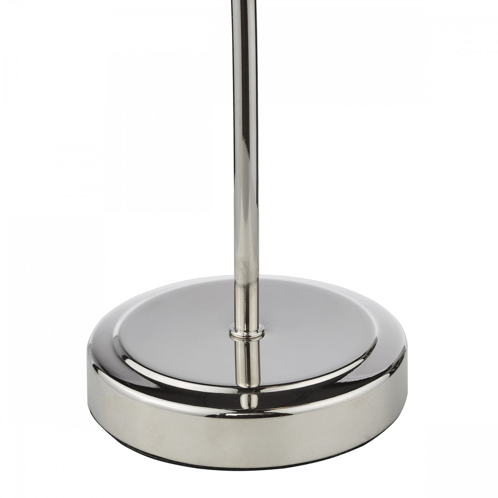 Glynis Table Lamp In Polished Nickel With Smoked Ribbed Glass Shade GLY4238