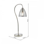 Glynis Table Lamp In Polished Nickel With Smoked Ribbed Glass Shade GLY4238