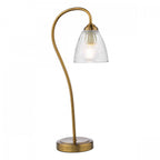 Glynis Table Lamp In Antique Bronze Finish With Ribbed Glass Shade GLY4263