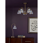 Glynis Table Lamp In Antique Bronze Finish With Ribbed Glass Shade GLY4263