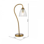 Glynis Table Lamp In Antique Bronze Finish With Ribbed Glass Shade GLY4263