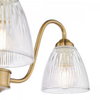 Glynis 3 Light Semi Flush Ceiling Light In Antique Bronze Finish With Ribbed Glass Shades GLY5363
