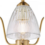 Glynis 3 Light Semi Flush Ceiling Light In Antique Bronze Finish With Ribbed Glass Shades GLY5363