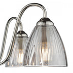 Glynis 5 Light Semi Flush Ceiling Light In Polished Nickel With Smoked Ribbed Glass GLY5438