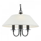 Sivan Elegant 3 Light Ceiling Pendant Light In Matt Black Finish With Linen Shade SIV0322