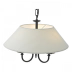 Sivan Elegant 3 Light Ceiling Pendant Light In Matt Black Finish With Linen Shade SIV0322
