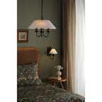 Sivan Elegant 3 Light Ceiling Pendant Light In Matt Black Finish With Linen Shade SIV0322