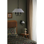 Sivan Elegant 3 Light Ceiling Pendant Light In Matt Black Finish With Linen Shade SIV0322