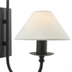 Sivan Elegant Wall Light In Matt Black Finish With Linen Shade SIV0722
