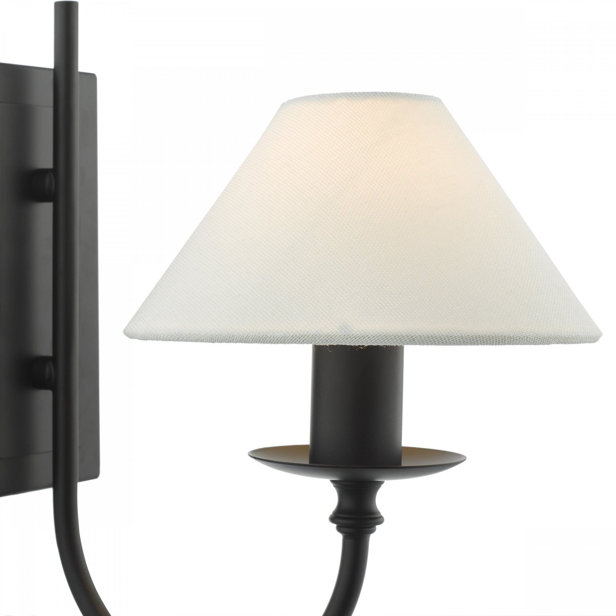 Sivan Elegant Wall Light In Matt Black Finish With Linen Shade SIV0722