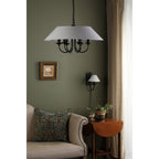 Sivan Elegant Wall Light In Matt Black Finish With Linen Shade SIV0722