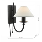 Sivan Elegant Wall Light In Matt Black Finish With Linen Shade SIV0722