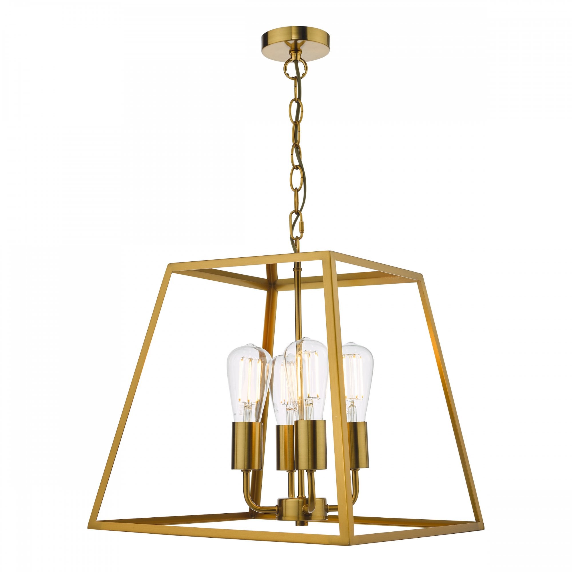 Academy 4 Light Ceiling Lantern In Natural Brass Finish ACA8635