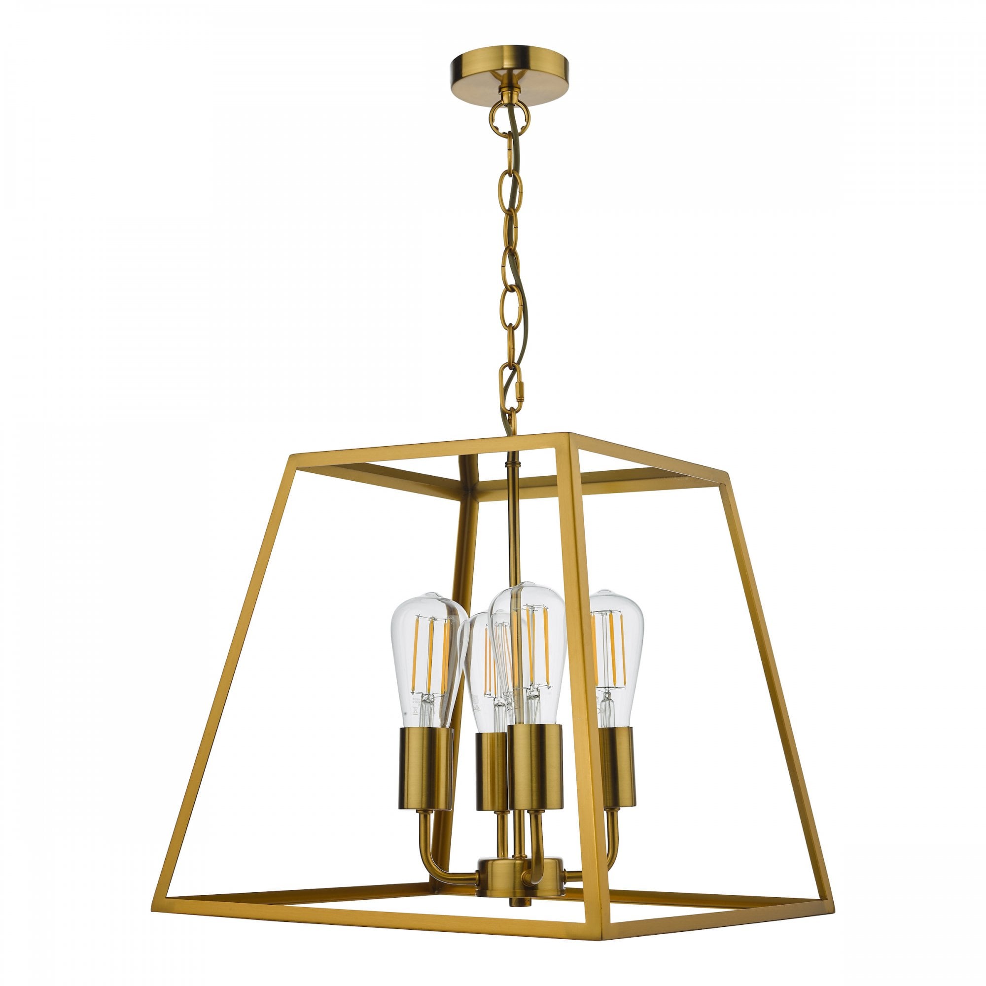 Academy 4 Light Ceiling Lantern In Natural Brass Finish ACA8635